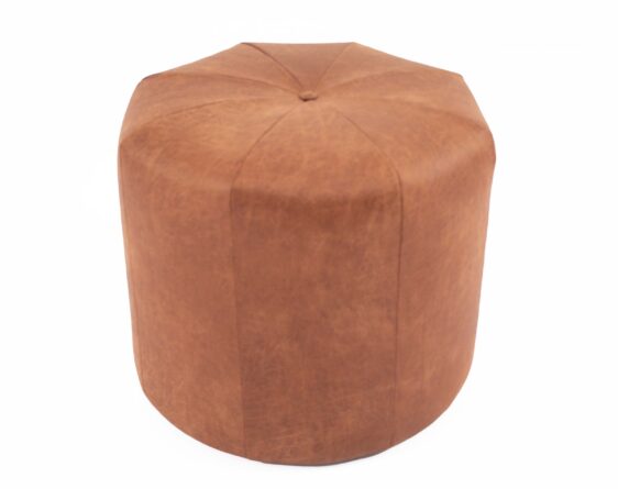 pouf circular octágono cuero bonded 70%