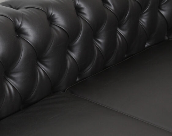 sofá chesterfield 3 cuerpos cuero sintético pu clean