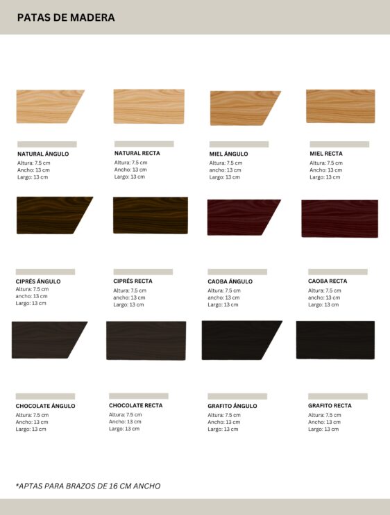 catalogo patas de madera 2023 2