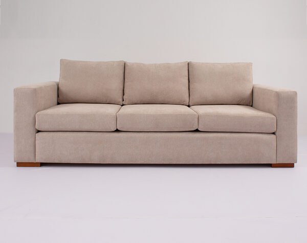 sofa 3 cuerpois finesse beige pata cedro frente