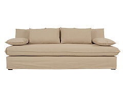 sofa 3 cuerpos sin brazos lino kal ivory y funda lino g con funda frente