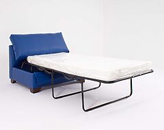 sillon cama 1 plaza cuero sintetico praga azulino iso mecanismo abierto