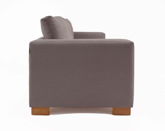 sofá 3 cuerpos mónaco lino kal gris plata lateral