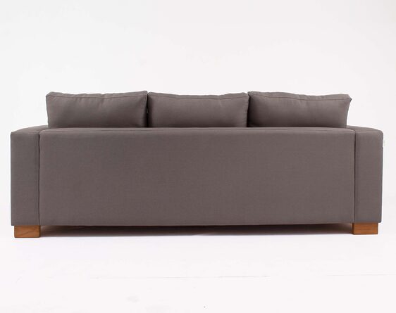 sofá 3 cuerpos mónaco lino kal gris plata trasera