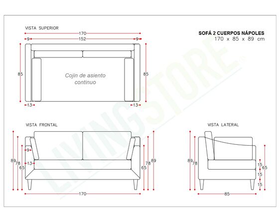 planimetria sofa napoles