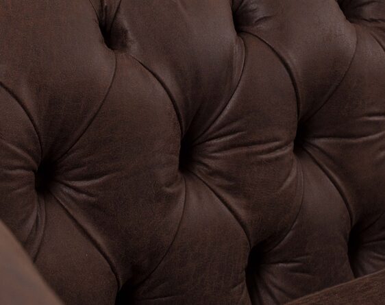 sofá chesterfield 3 cuerpos cuero bonded 30% dk brown