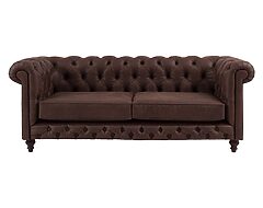 sofá chesterfield 3 cuerpos cuero bonded 30%