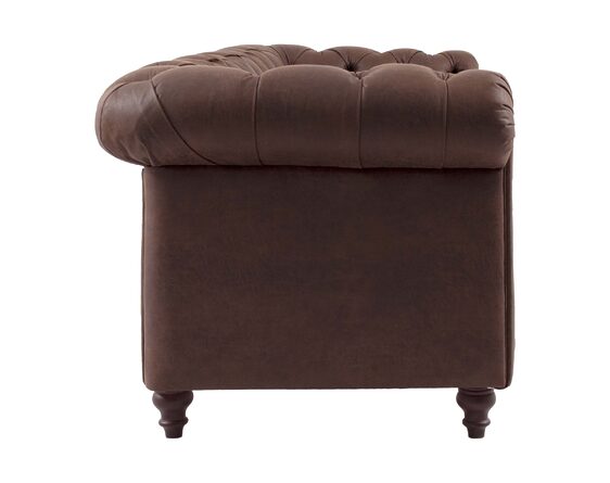 sofá chesterfield 3 cuerpos cuero bonded 30% dk brown