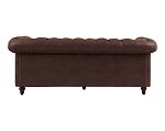 sofá chesterfield 3 cuerpos cuero bonded 30% dk brown