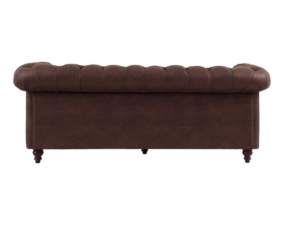 sofá chesterfield 3 cuerpos cuero bonded 30% dk brown
