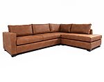 sofá modular con chaise longue derecho cuero bonded 70%