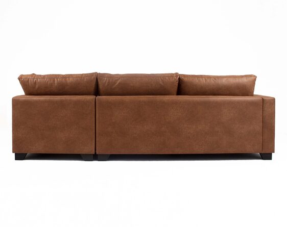 sofá modular con chaise longue derecho cuero bonded 70%