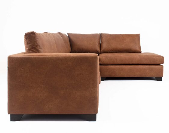sofá modular con chaise longue derecho cuero bonded 70%