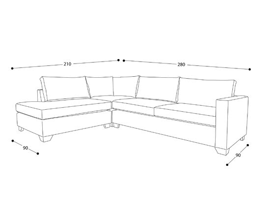 sofá modular con chaise longue izquierdo cuero bonded 70%