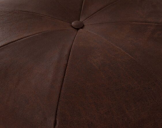 pouf cicular costura cuero bonded 30 detalle