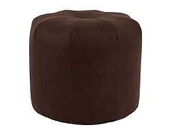pouf cicular costura cuero bonded 30 frente 2