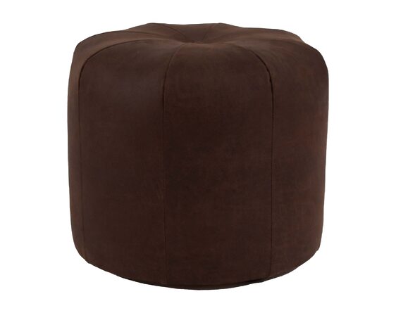 pouf cicular costura cuero bonded 30 frente 2