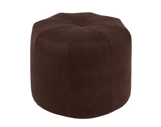 pouf cicular costura cuero bonded 30 frente