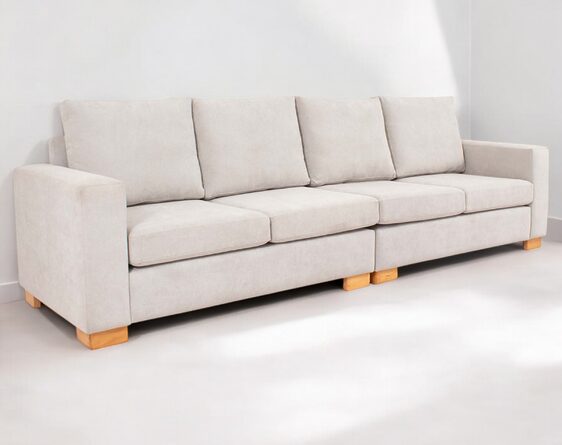sofá 4 cuerpos finesse gris perla