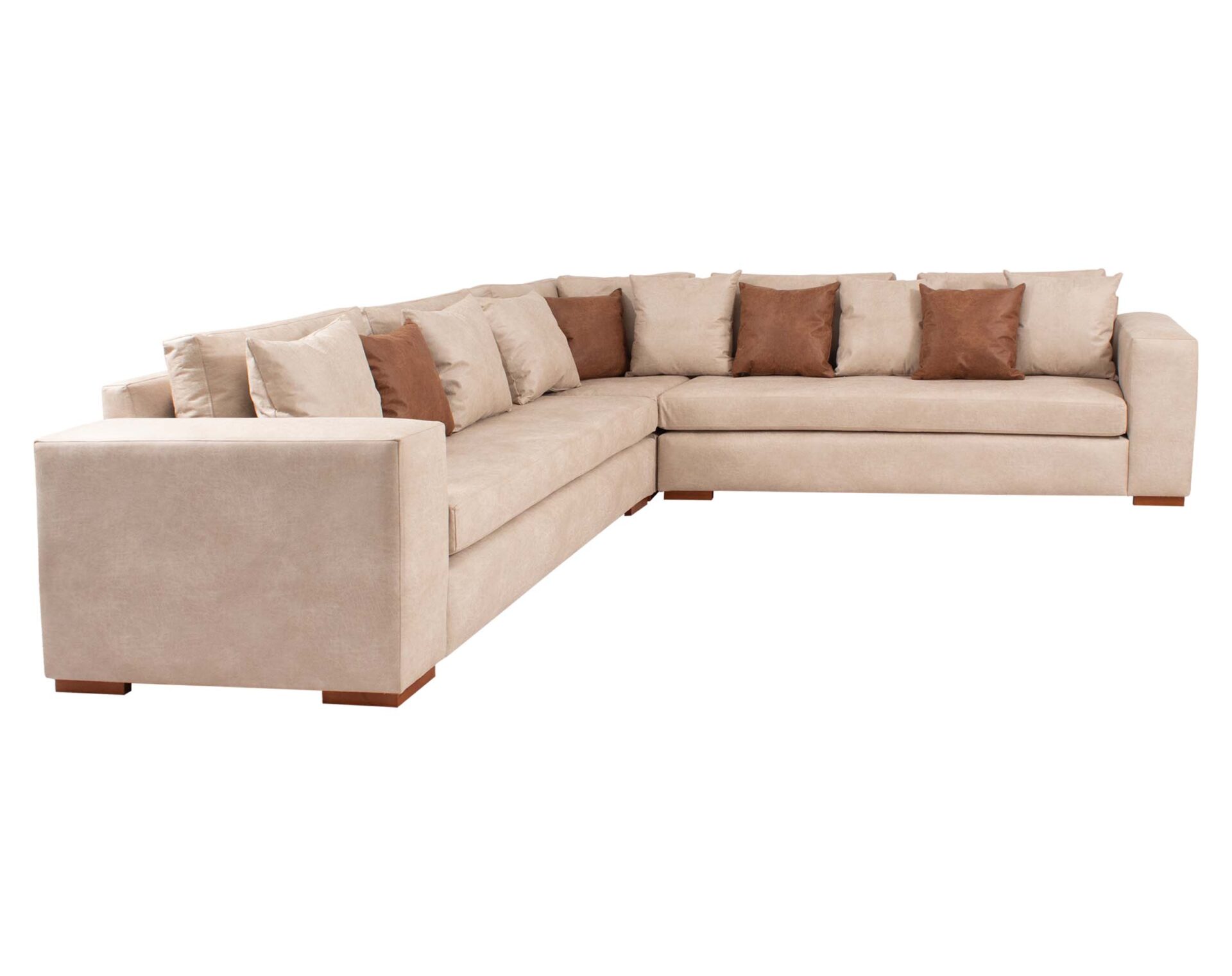 sofa modular levante cuero bonded 70 beige frente