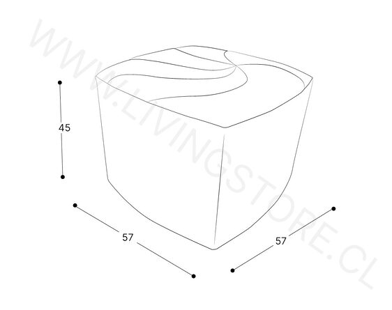 trazo pouf cuadrado geometrico