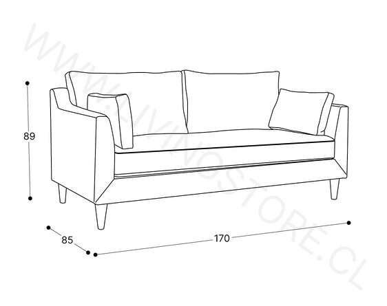 trazo sofa napoles 170 cm