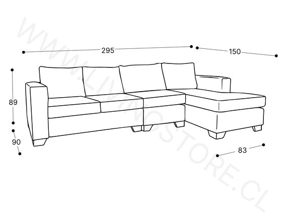 trazo sofa seccional monaco derecho butaca
