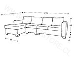 trazo sofa seccional monaco izquierdo butaca