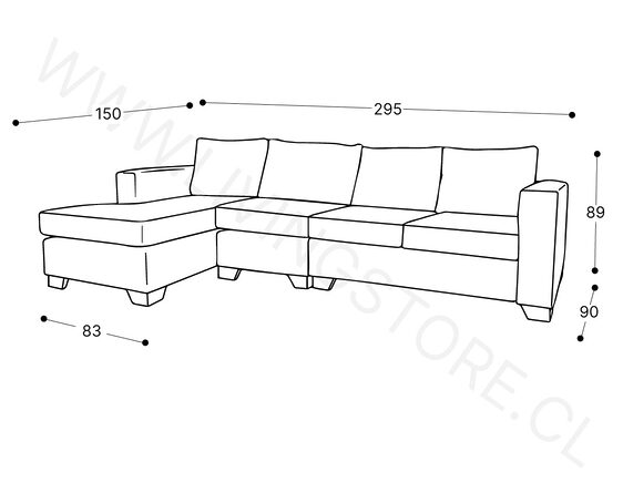 trazo sofa seccional monaco izquierdo butaca