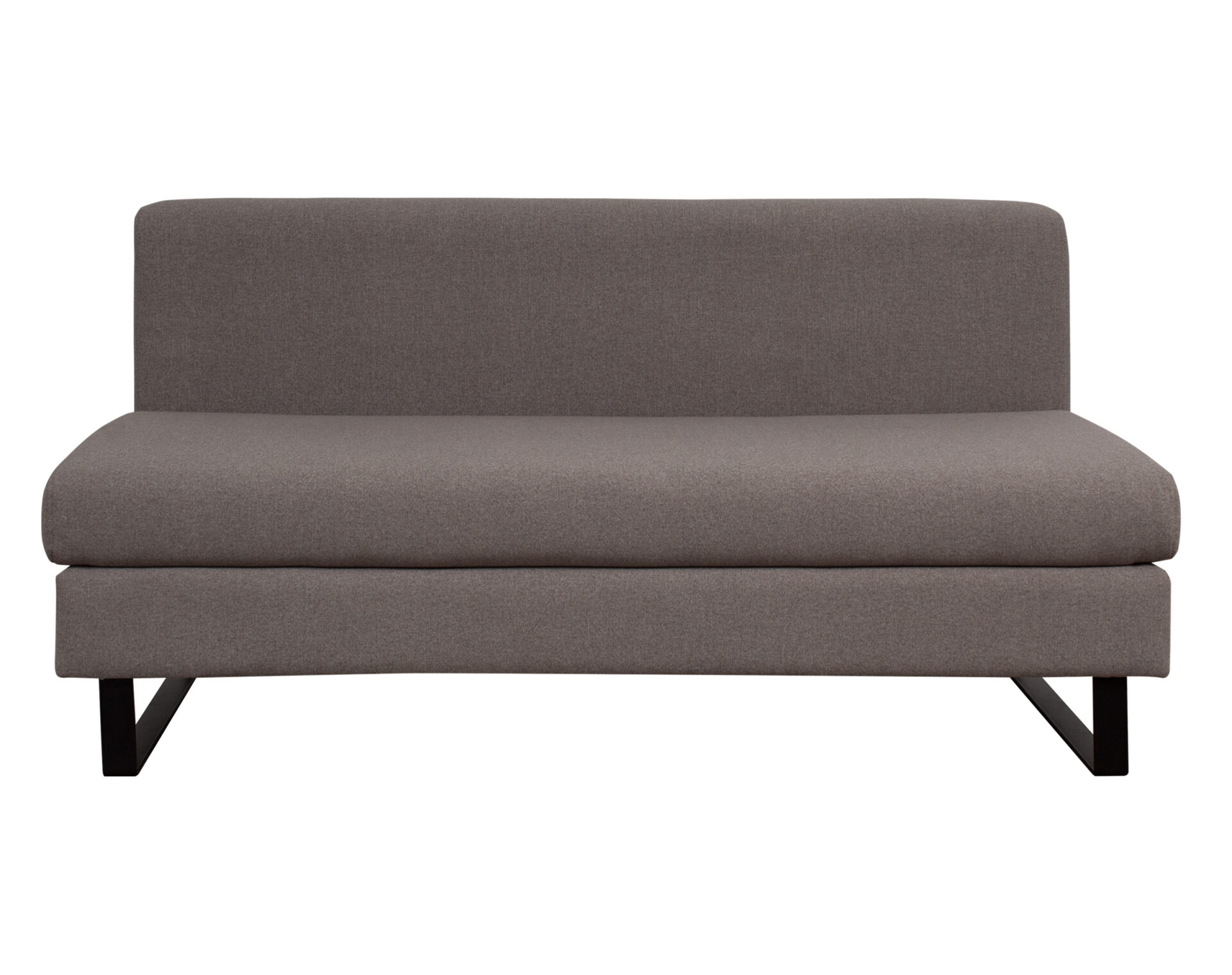 sofa empresa asiento pegado tela vv27 y zocalo metalico negro frente