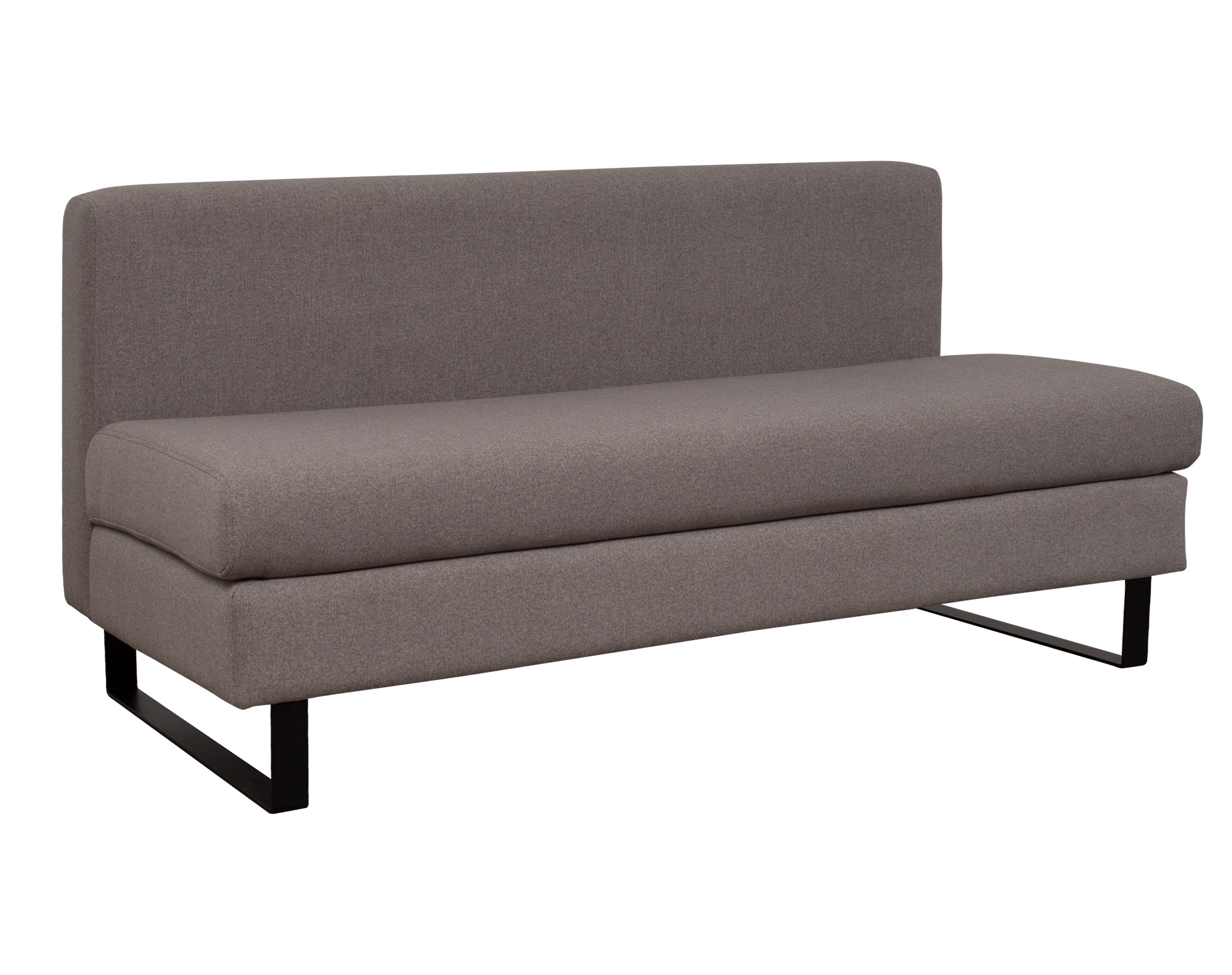 sofa empresa asiento pegado tela vv27 y zocalo metalico negro iso