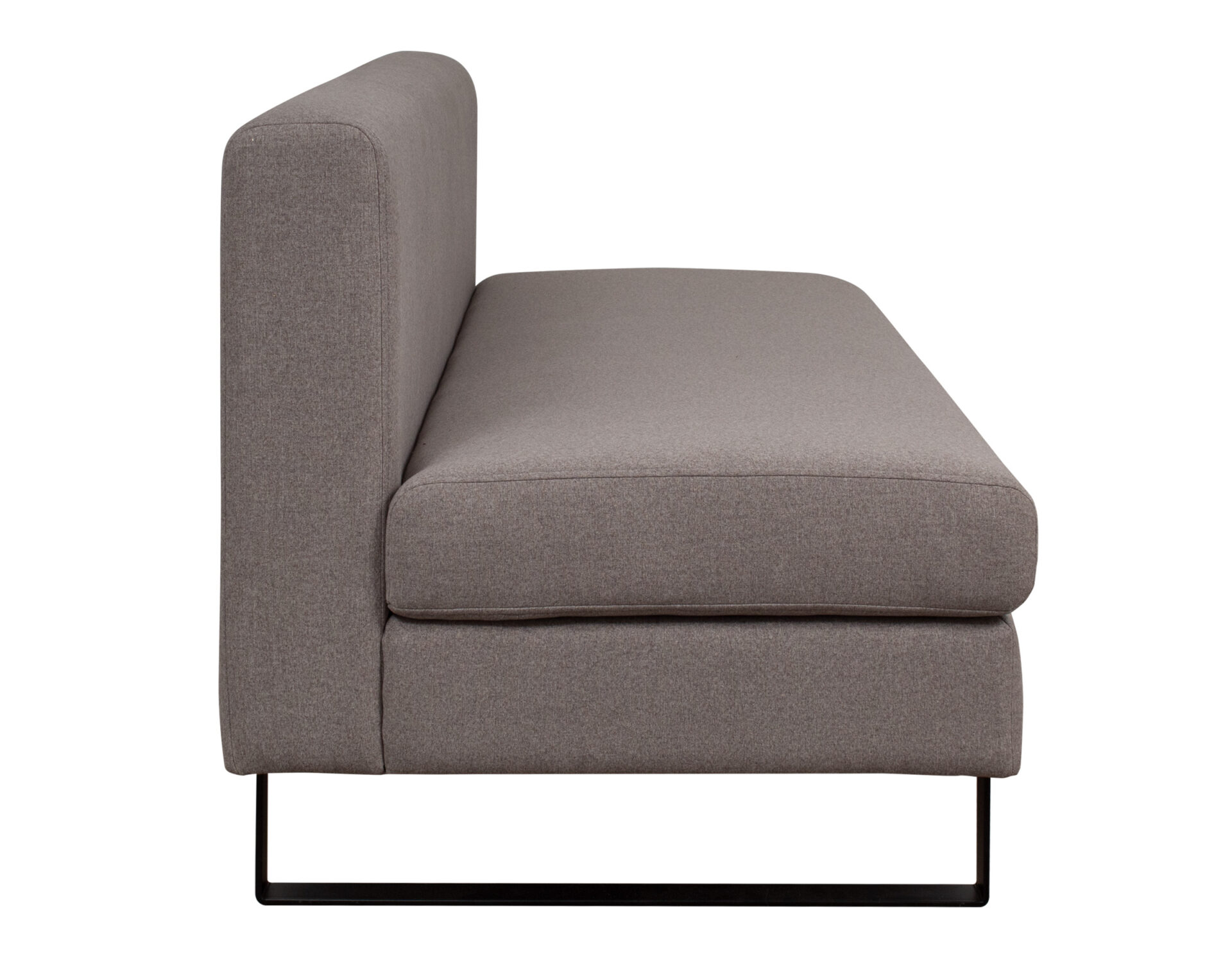 sofa empresa asiento pegado tela vv27 y zocalo metalico negro lateral