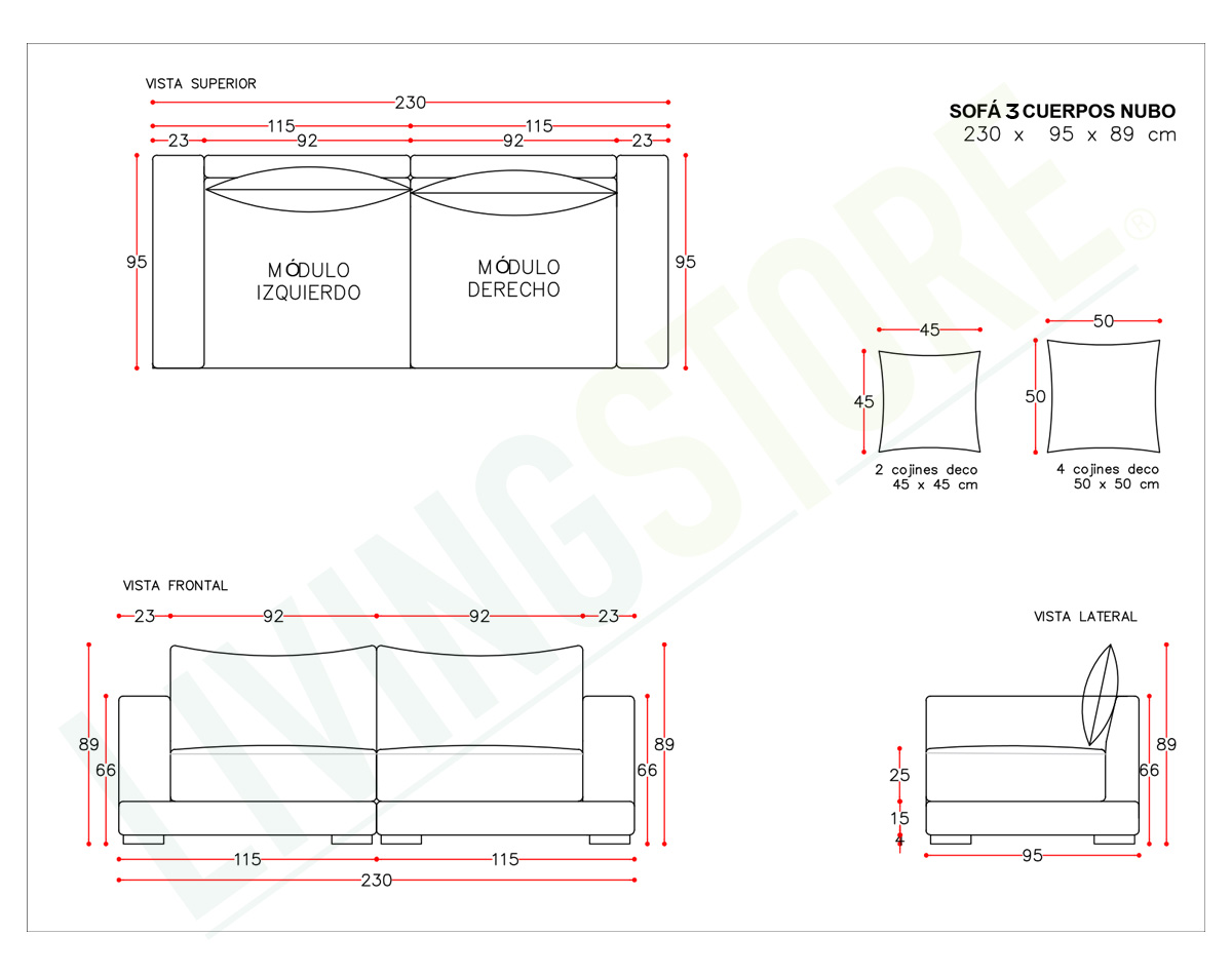 Sofá Modular Nubo 230 cm