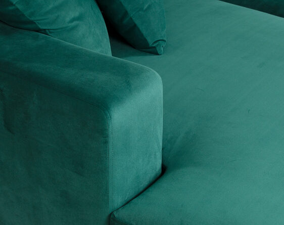 seccional nubo derecho felpa soft velvet verde botella detalle 1jpg