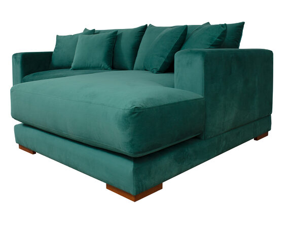 seccional nubo derecho felpa soft velvet verde botella iso