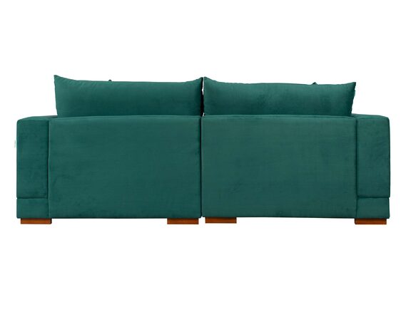 seccional nubo izquierdo felpa soft velvet verde botella trasera