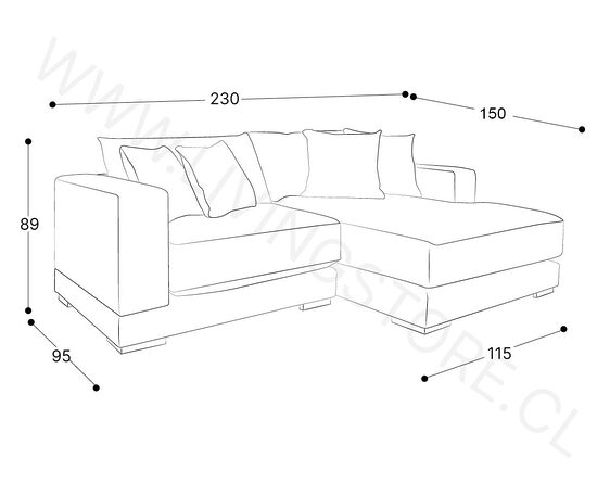 sofá seccional derecho nubo felpa soft velvet