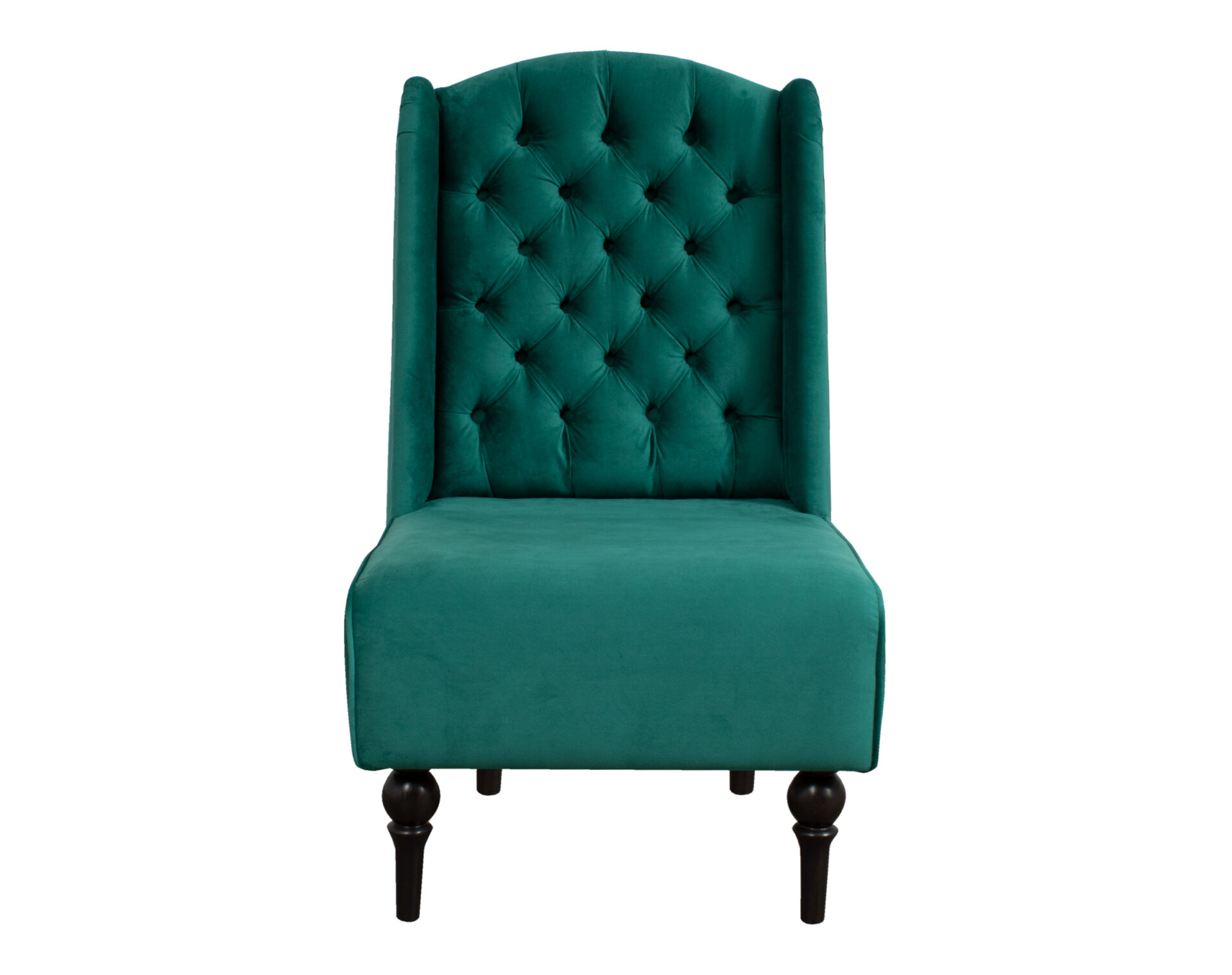 poltrona tren alaska felpa soft velvet verde botella frente