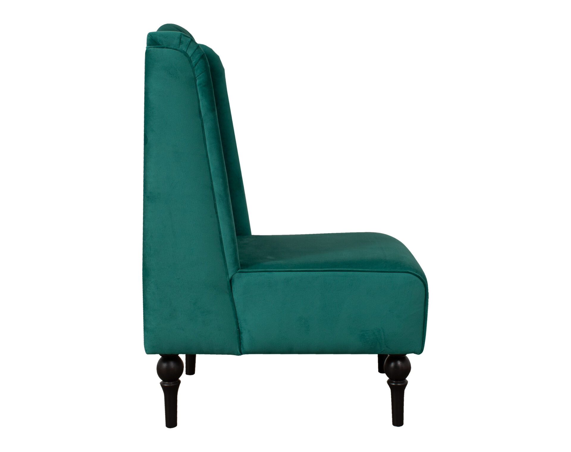 poltrona tren alaska felpa soft velvet verde botella lateral