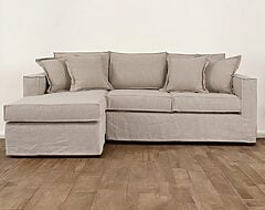 sofá 3 cuerpos bruna con funda de lino natural 225 cm