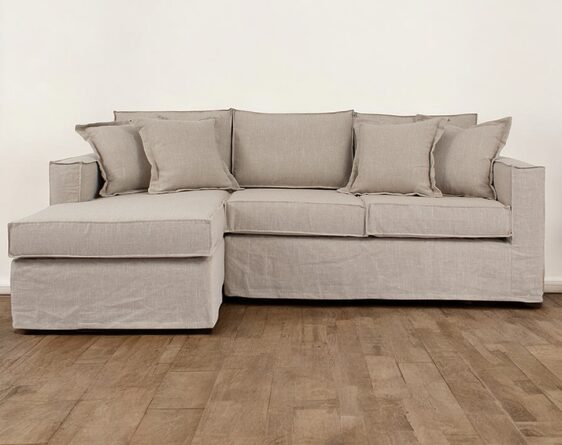 sofá 3 cuerpos bruna con funda de lino natural 225 cm