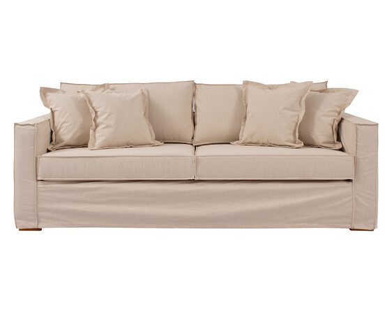 sofá 3 cuerpos bruna con funda de lino natural 225 cm