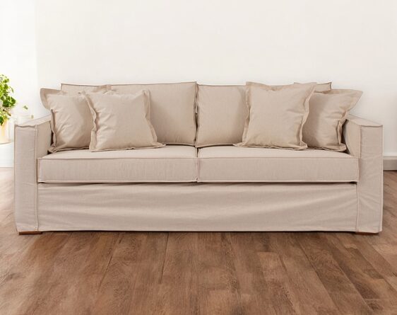 sofá 3 cuerpos bruna con funda de lino natural 225 cm