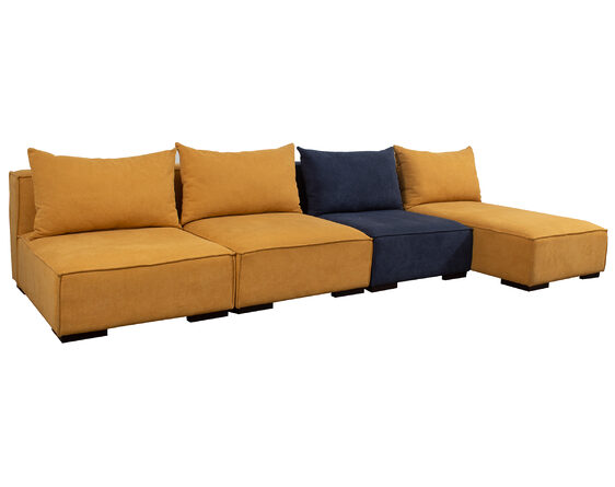 sofá modular intercambiable 4 módulos bock pespunte dresde