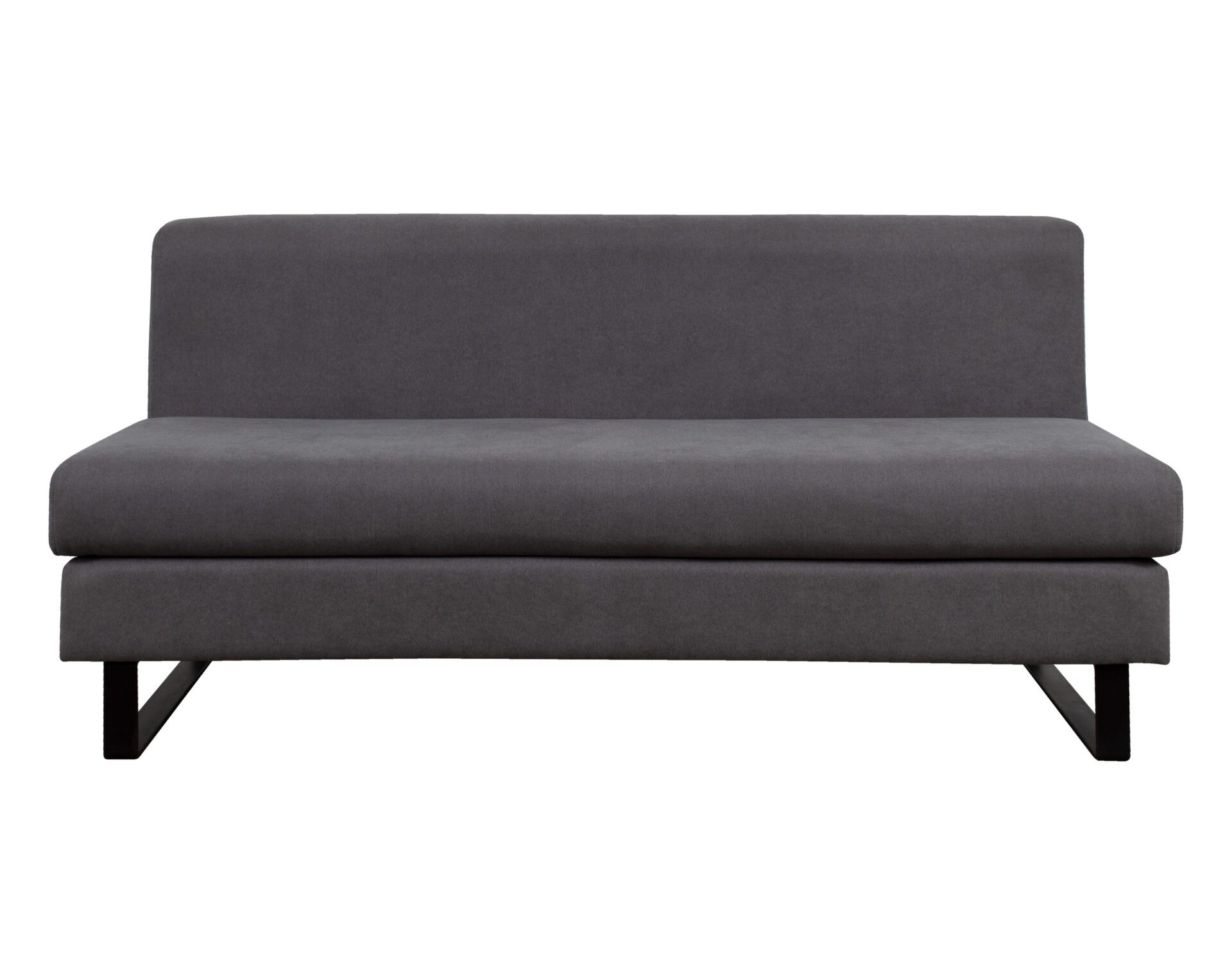 sofa empresa sin brazos vv27 gris zocalo metalico negro frente