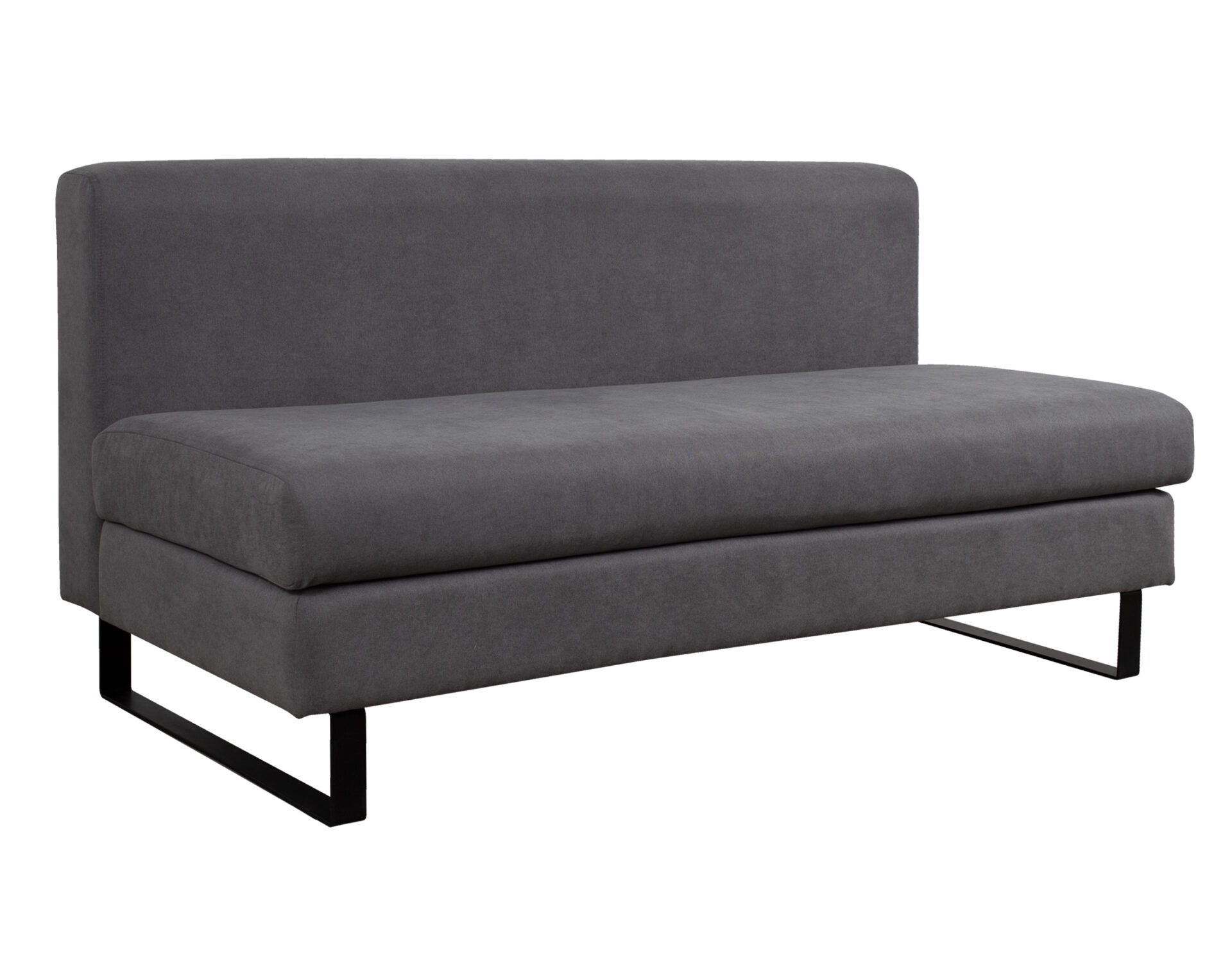 sofa empresa sin brazos vv27 gris zocalo metalico negro iso
