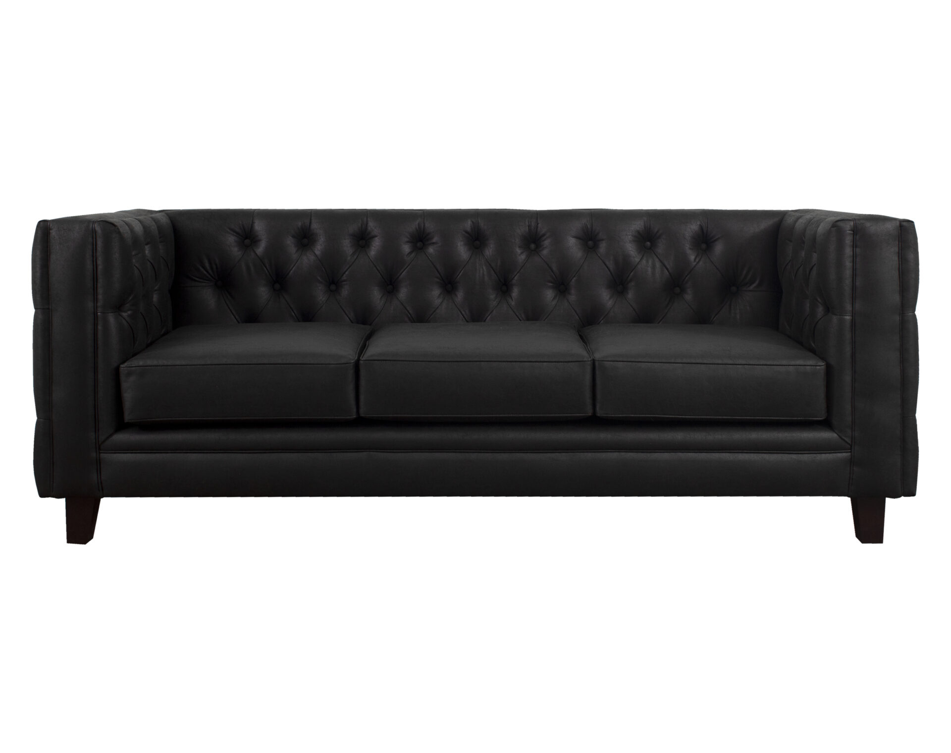 sofa tipo verona capitone exterior cuero bonded 70 negro frente