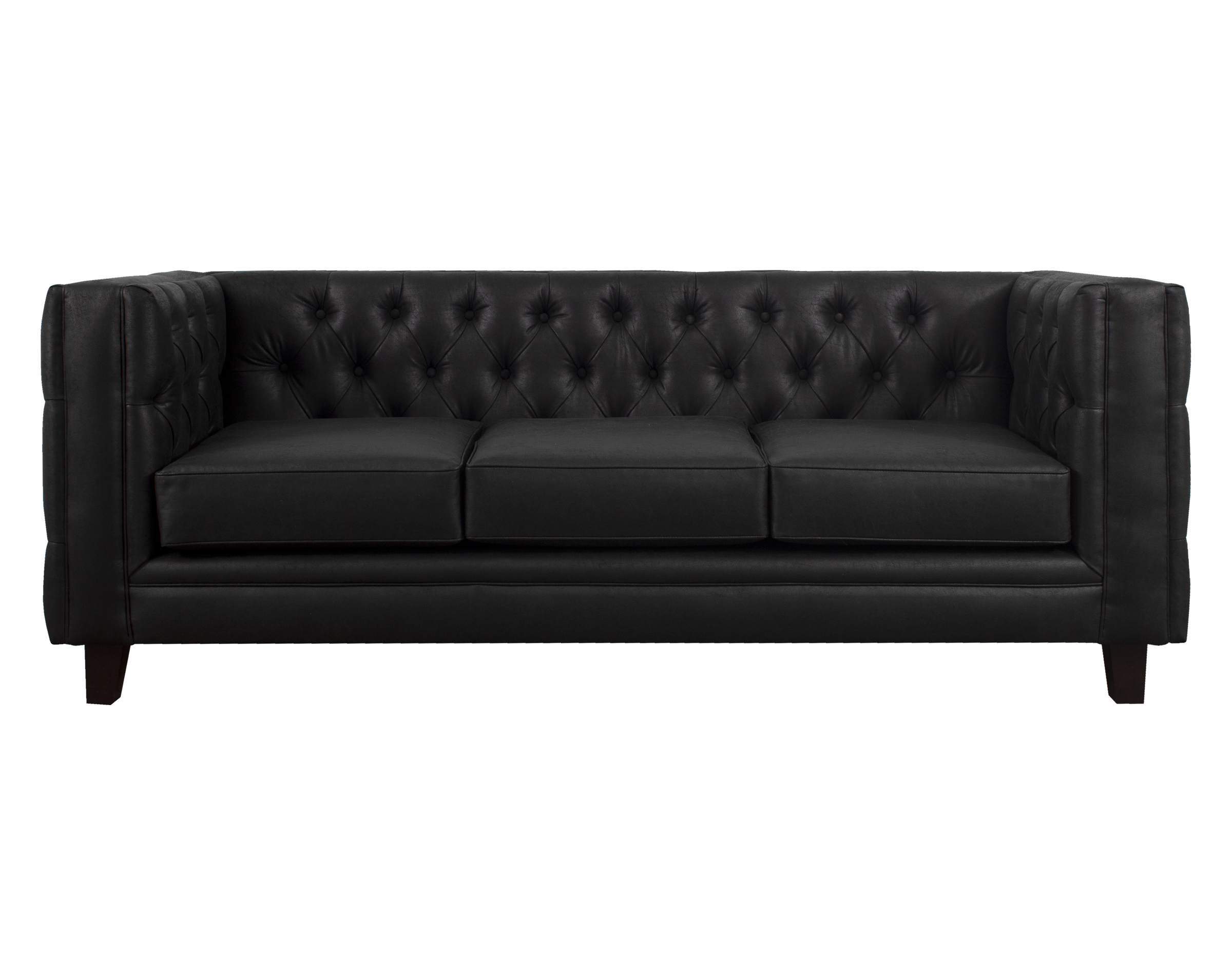 sofa tipo verona capitone exterior cuero bonded 70 negro frente