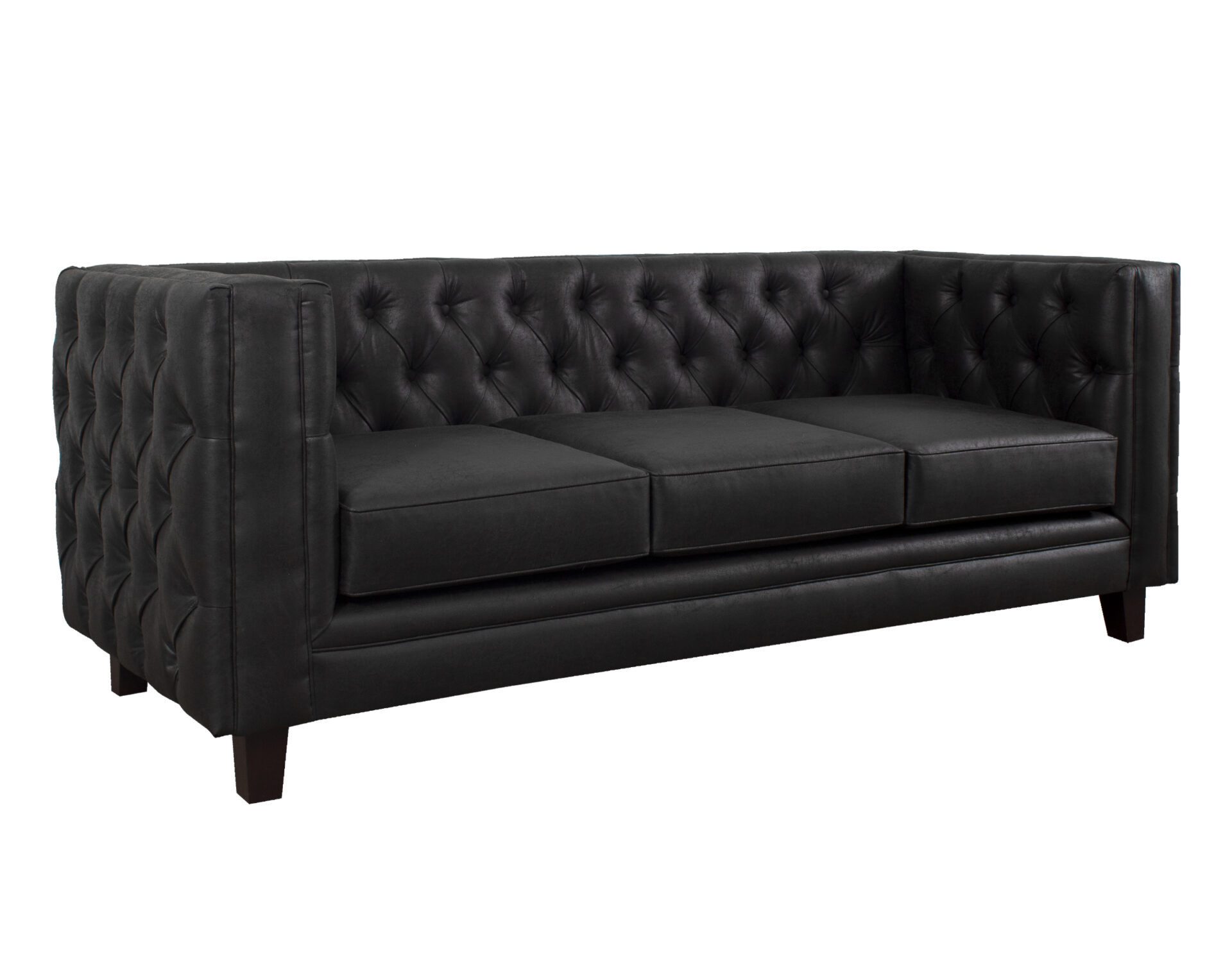sofa tipo verona capitone exterior cuero bonded 70 negro iso