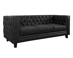 sofa tipo verona capitone exterior cuero bonded 70 negro iso